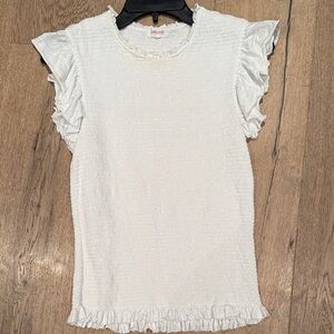 Goldie Ivory Textured Ruffle Sleeve Blouse